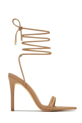 Anisah Lace Up High Heels - Nude