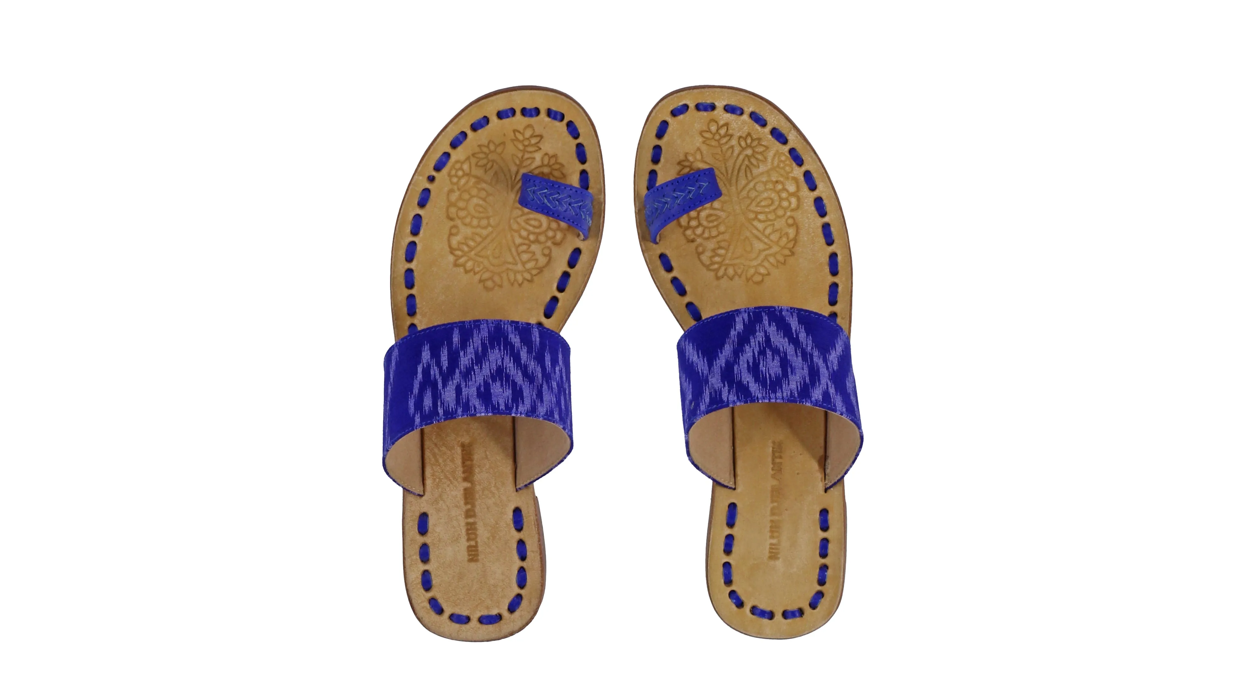 Arini 20mm Flat - Royal Blue & Wooden Blue Endek