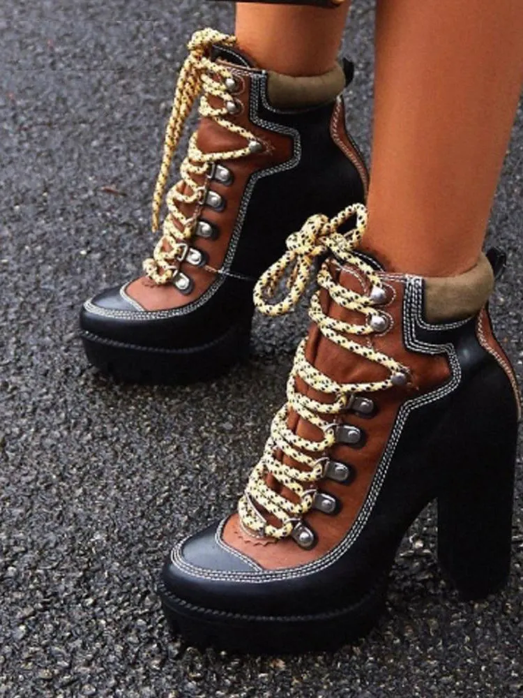 Ashoreshop Spring Autumn Fashion Platform Designer Ankle Boots