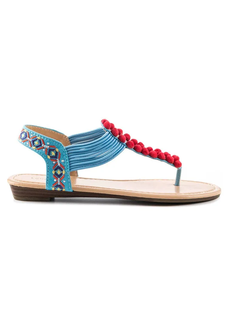 Blue Flat Thong Sandal