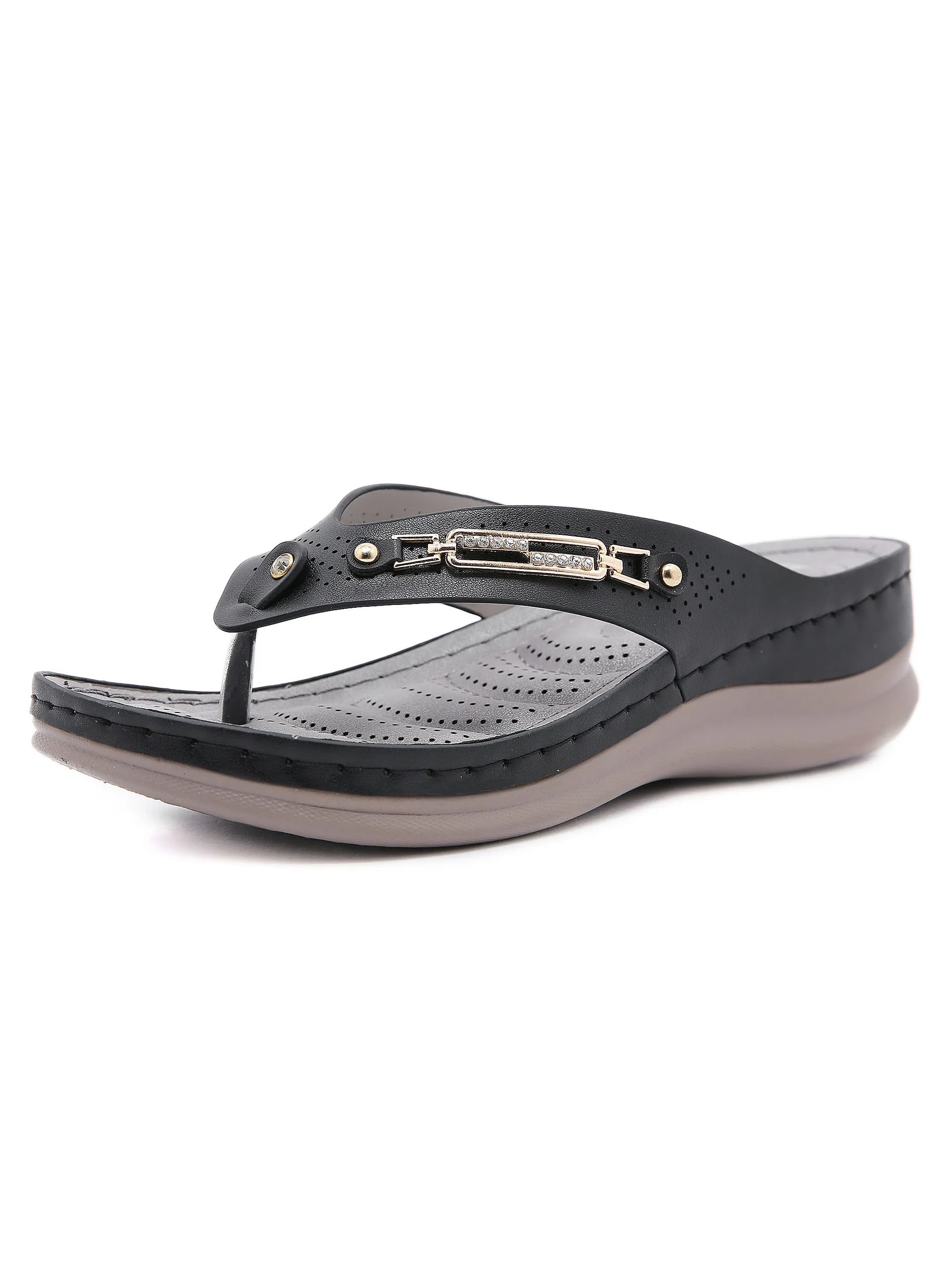 Clip Toe Metal Anti-landslide Hollow Slipper