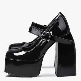 Funki Buys | Shoes | Women's High Patent Platform Mary Janes