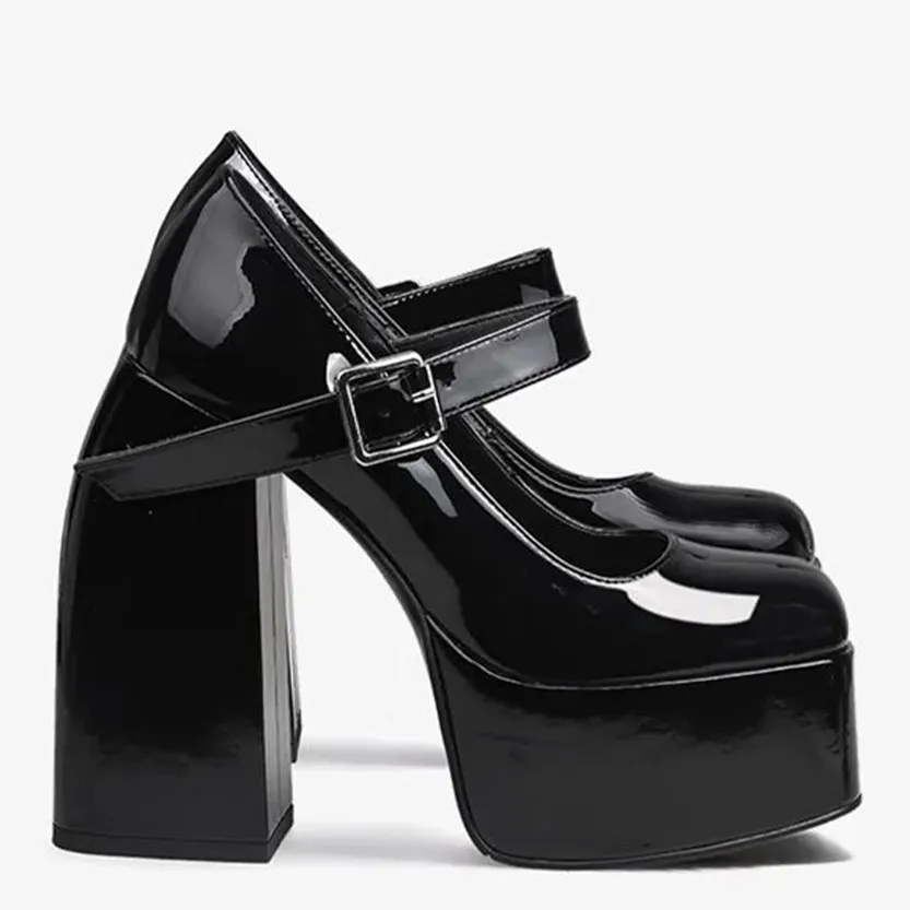 Funki Buys | Shoes | Women's High Patent Platform Mary Janes