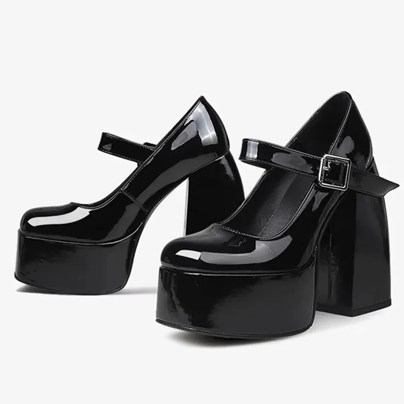 Funki Buys | Shoes | Women's High Patent Platform Mary Janes