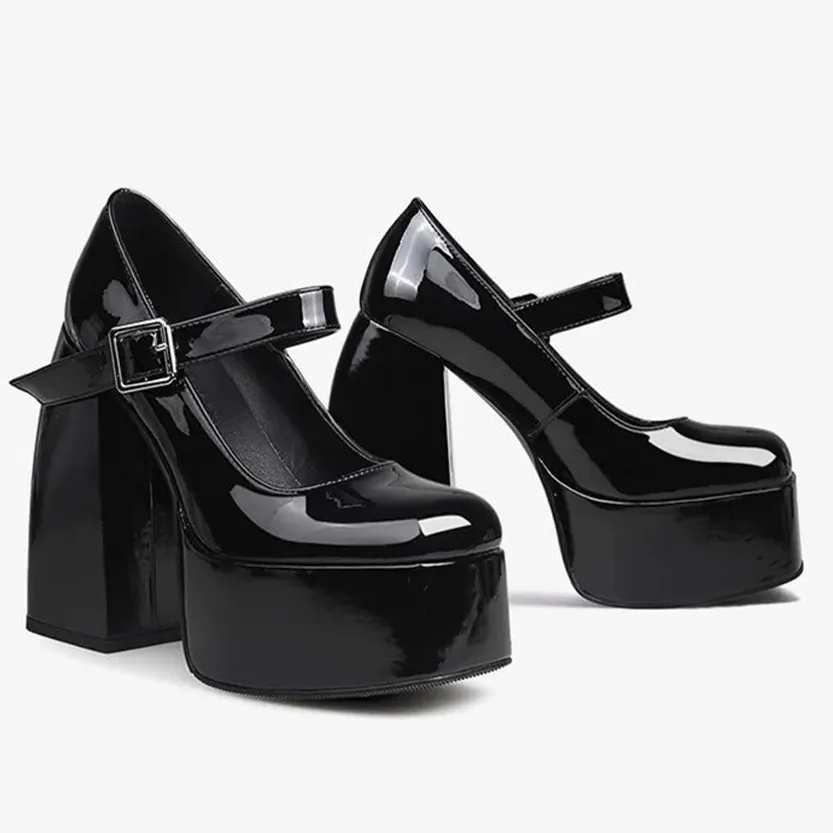 Funki Buys | Shoes | Women's High Patent Platform Mary Janes