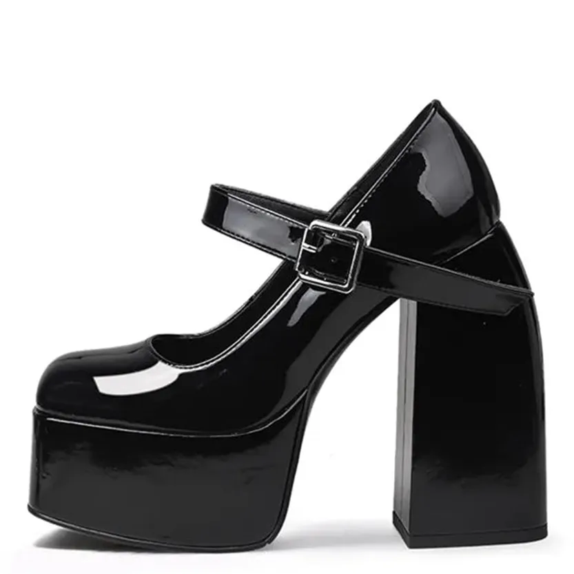 Funki Buys | Shoes | Women's High Patent Platform Mary Janes