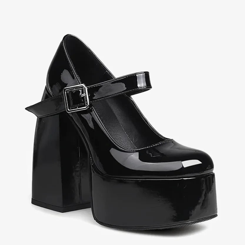 Funki Buys | Shoes | Women's High Patent Platform Mary Janes