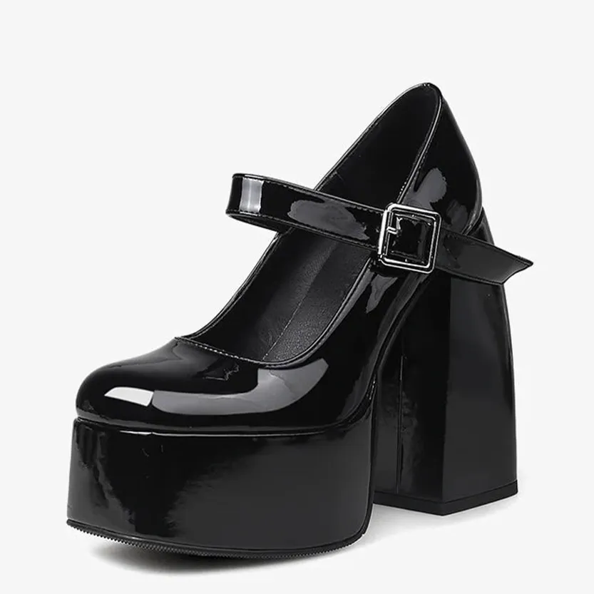 Funki Buys | Shoes | Women's High Patent Platform Mary Janes