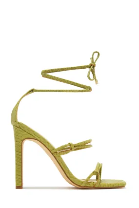 Imelda Lace Up High Heels - Sage Green