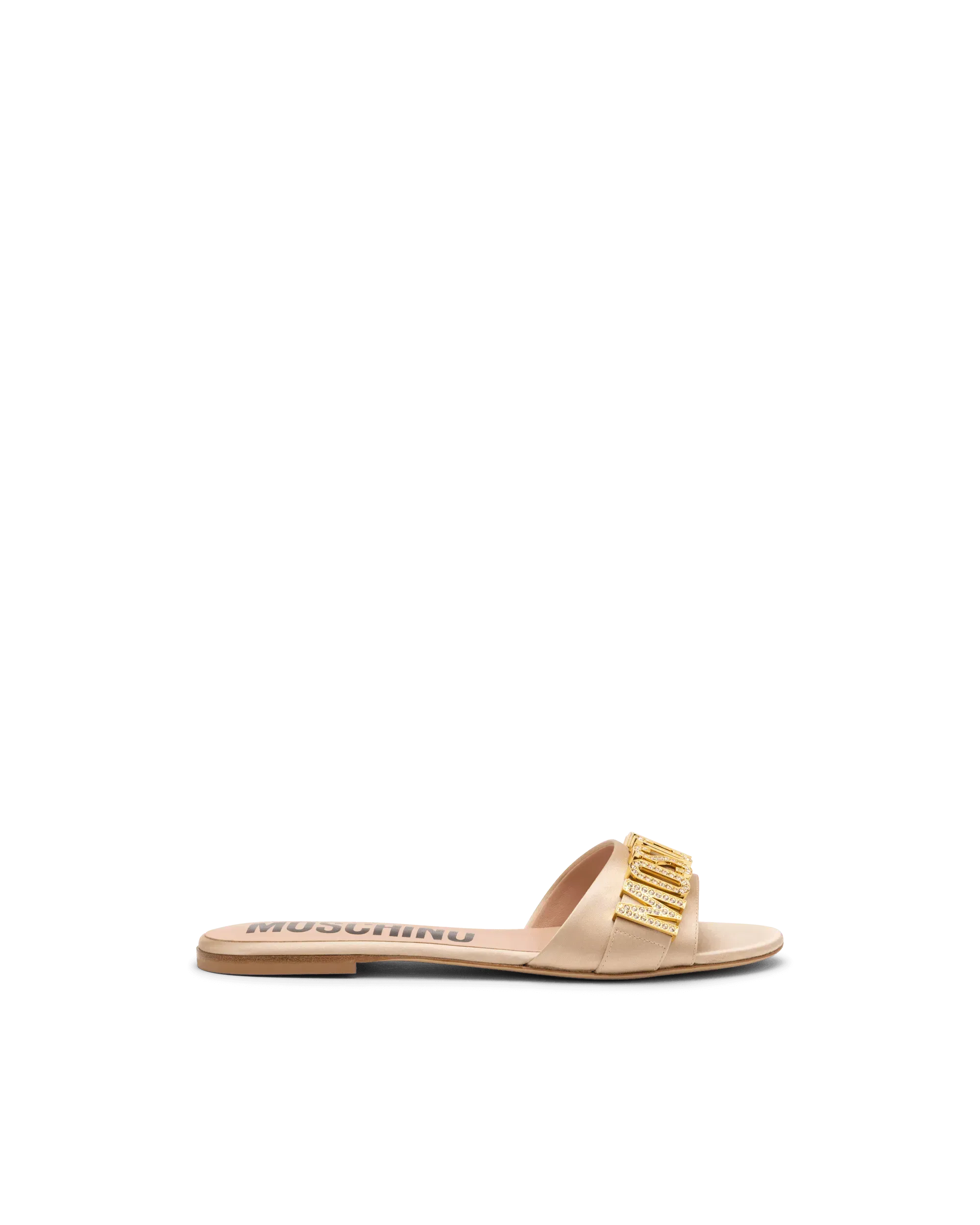 Logo Satin Mule Sandals