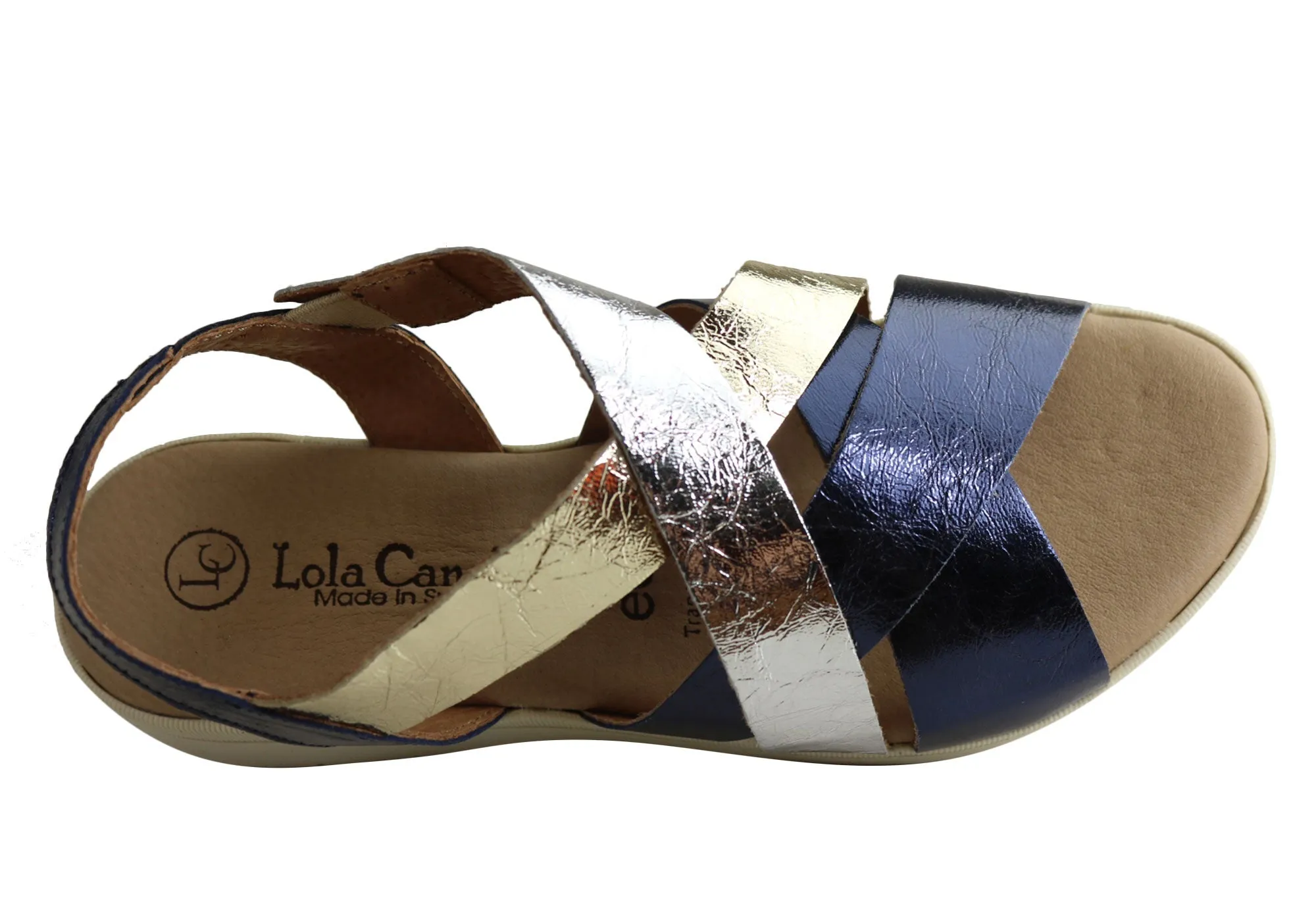 Lola Canales Shimmer Womens Comfortable Leather Sandals Made In Spain