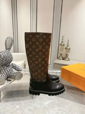 LV Designer Monogram Knee Boots