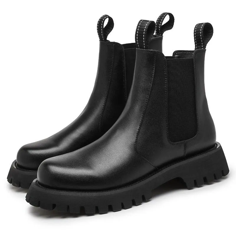 Men's British Designer PU Leather Chelsea Boots