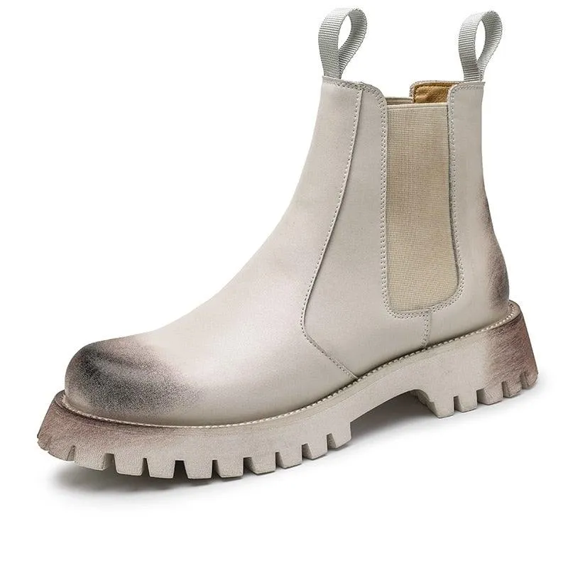 Men's British Designer PU Leather Chelsea Boots