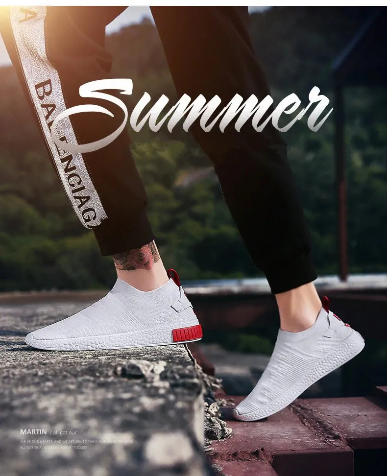 Men's Summer Air Mesh Sneakers Without Lacing