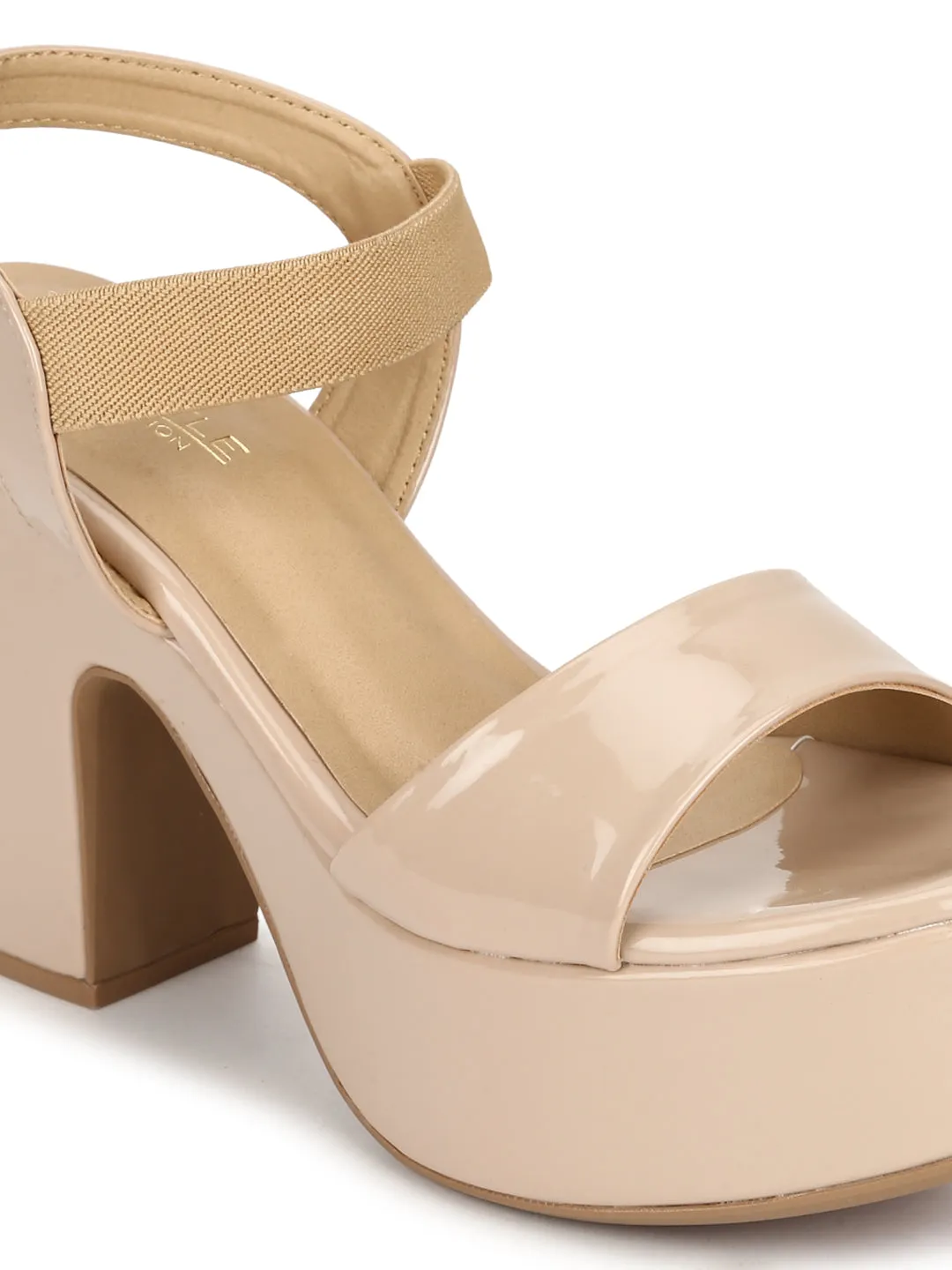 Nude PU Glossy Platform Heel Sandals (TC-MSI-D-03-NUD)