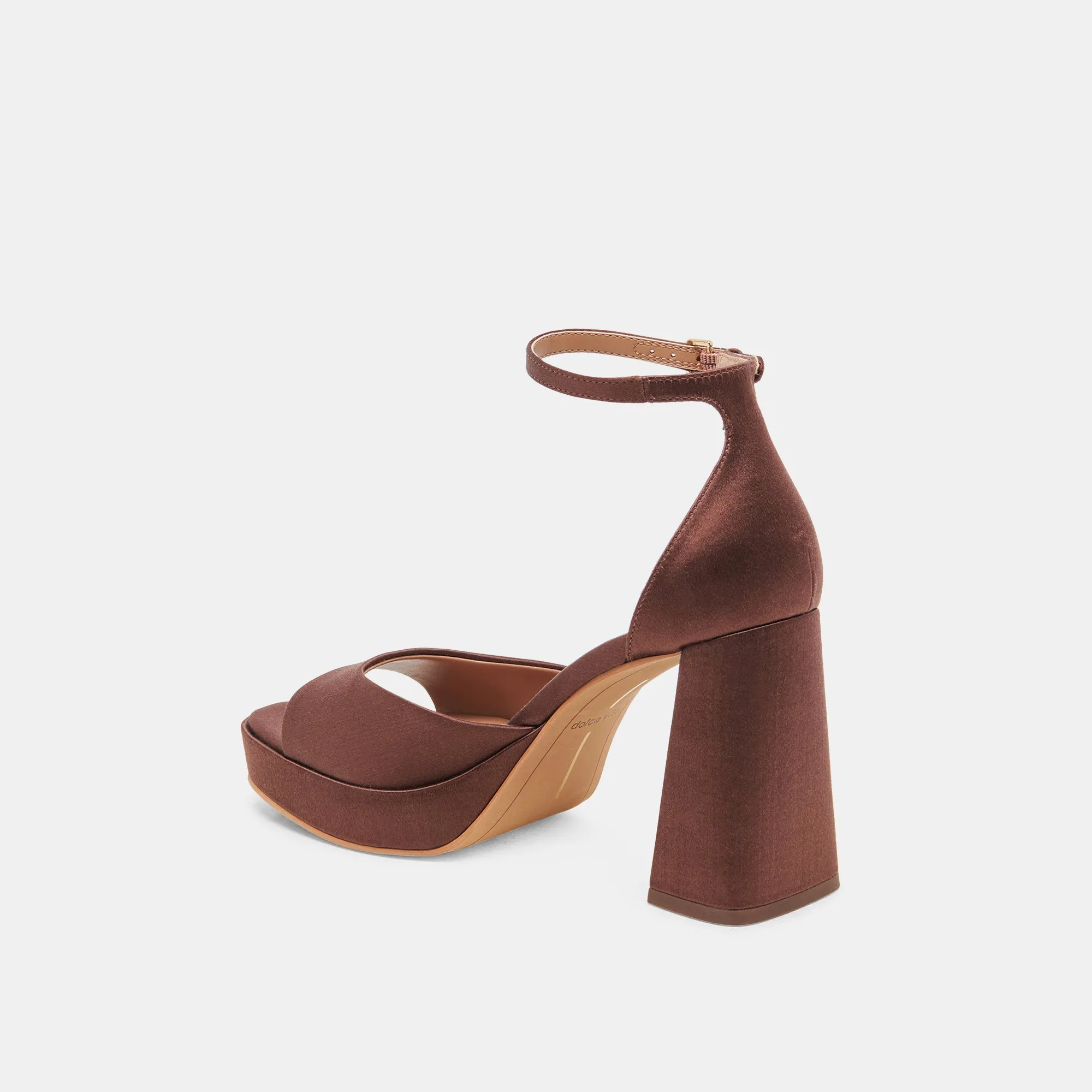 PANDRO HEELS CHOCOLATE SATIN