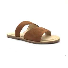 Patina Women's Suede Side Swirled Sandals Toffee Size: 8