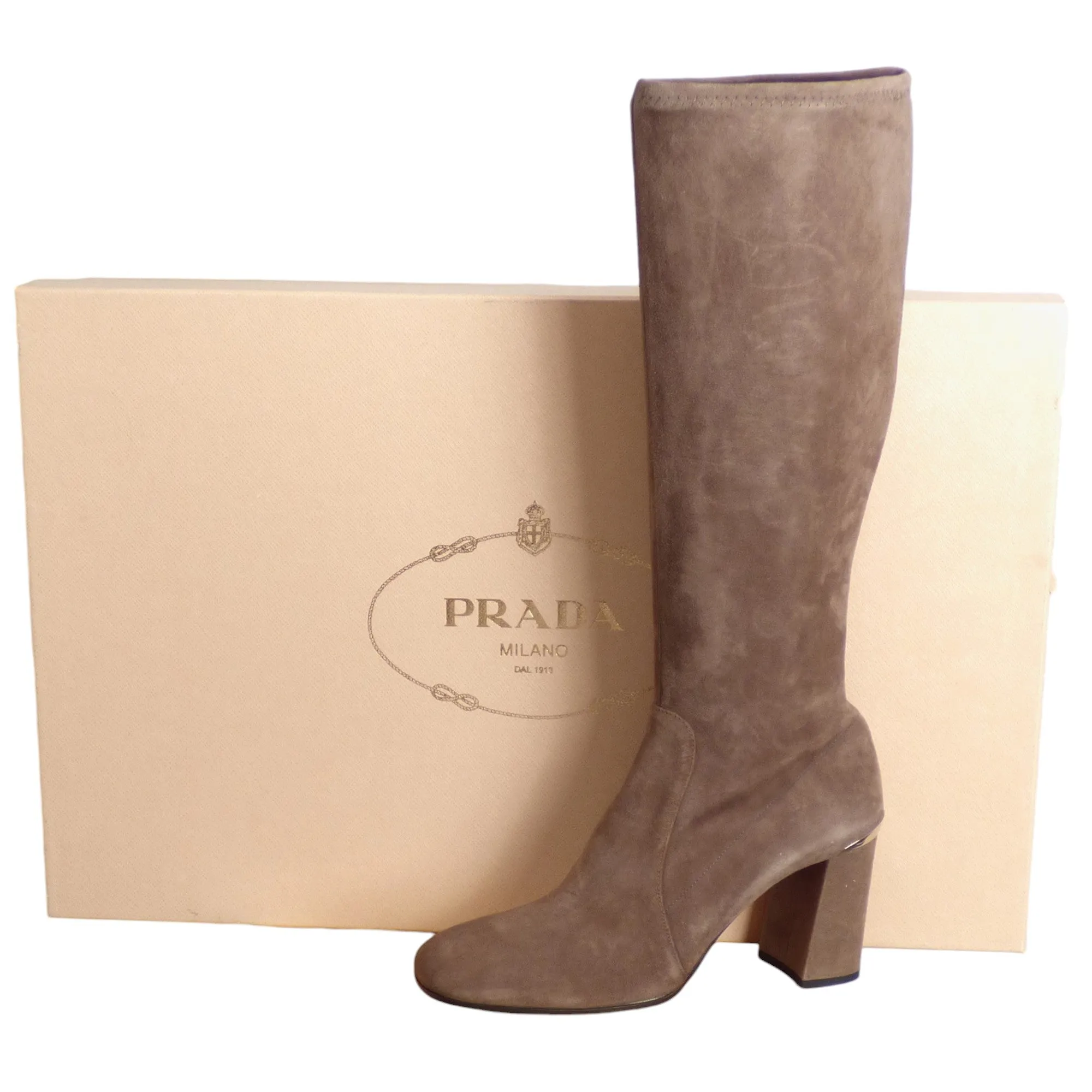 PRADA-  2012 Brown Suede Boots, Size 40