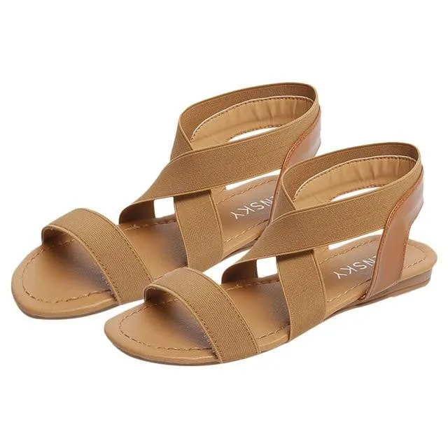 Rome Cross Strap Flats Sandals