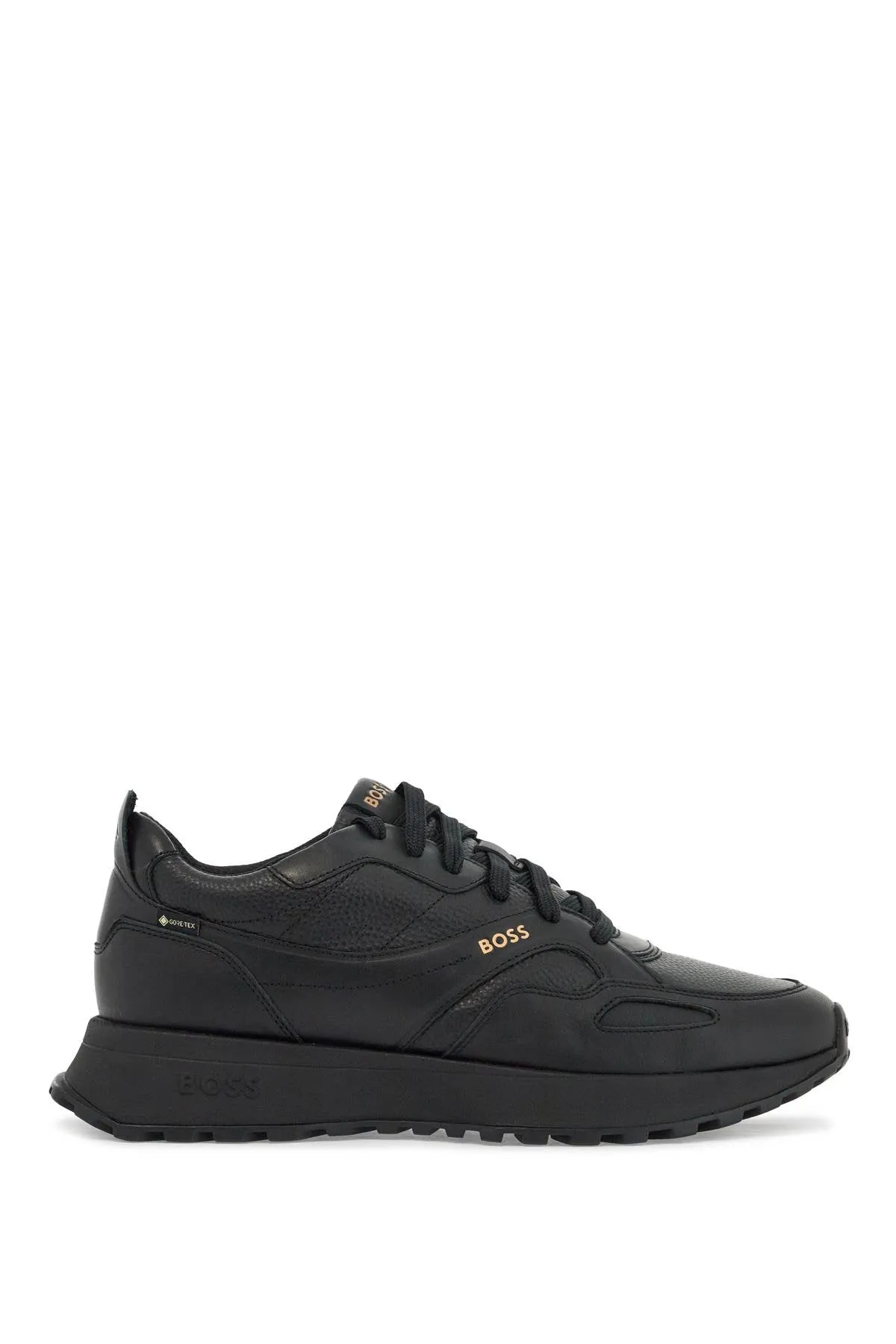 Strapped Textured Leather Athletic Sneakers