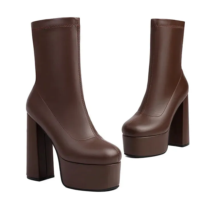 Trend4us Women's Chic Platform Ankle Boots