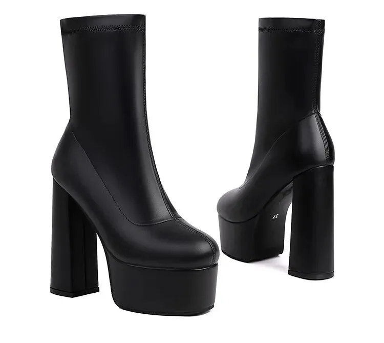 Trend4us Women's Chic Platform Ankle Boots