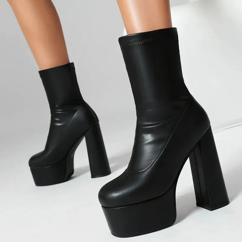 Trend4us Women's Chic Platform Ankle Boots