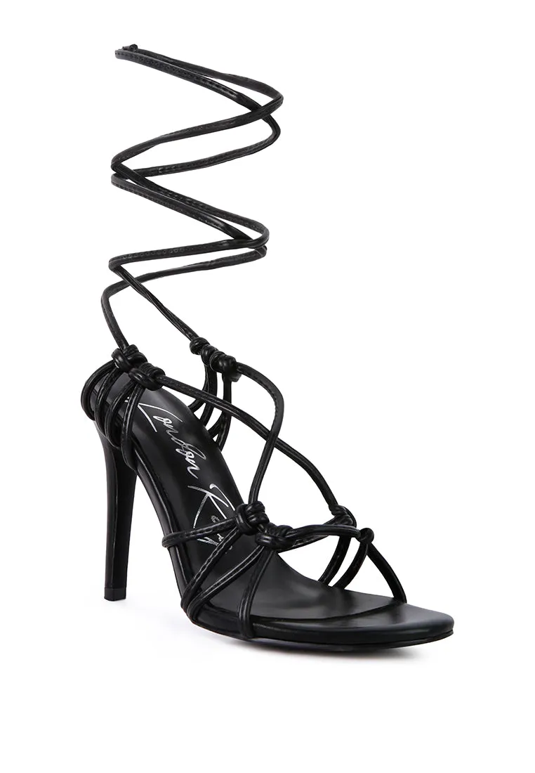 Trixy Knot Lace Up High Heel Sandal