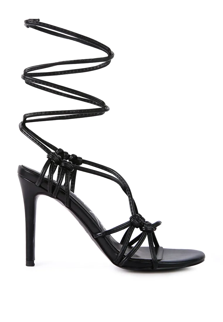 Trixy Knot Lace Up High Heel Sandal