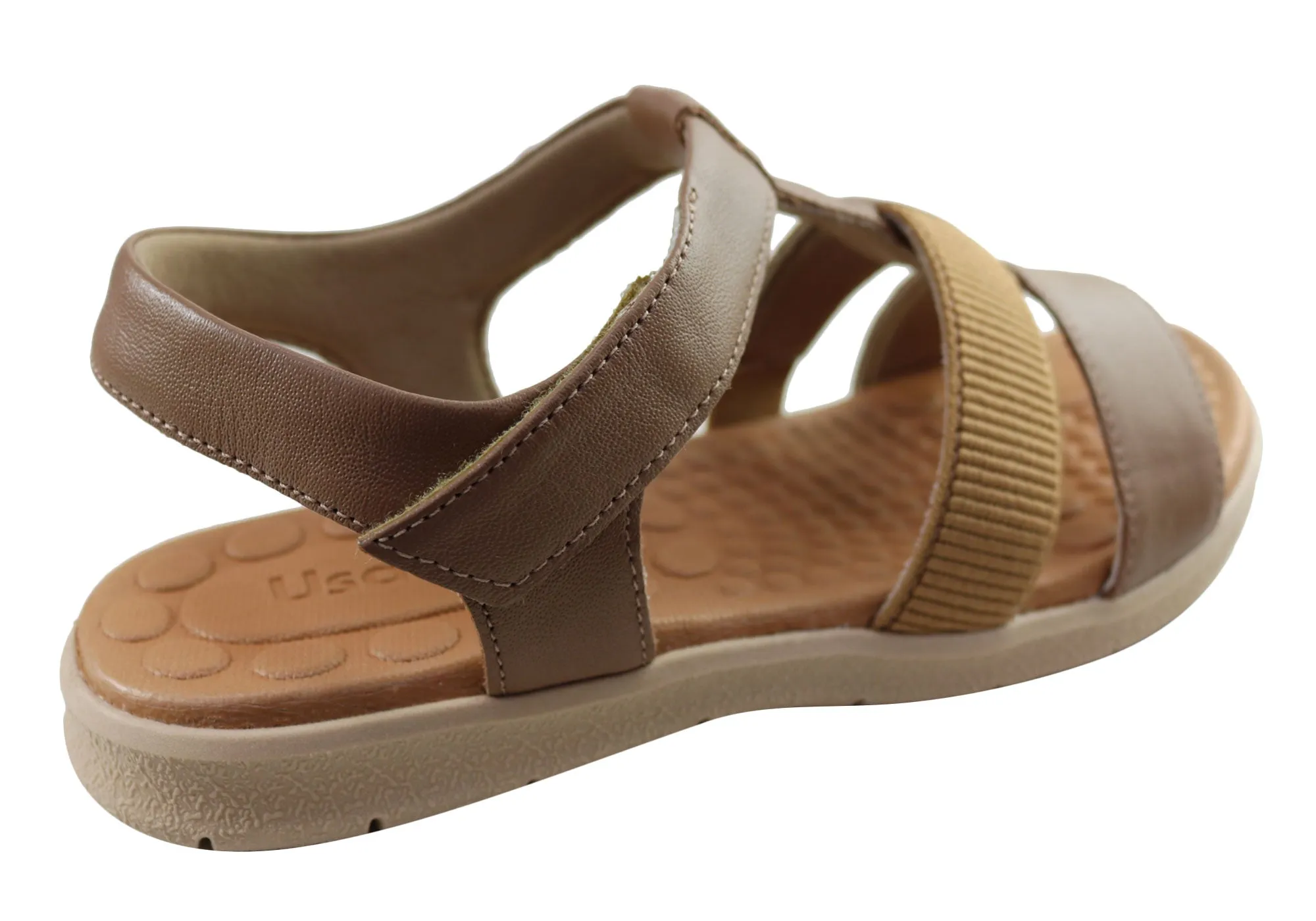 Usaflex Arwen Womens Comfortable Leather Sandals Made In Brazil