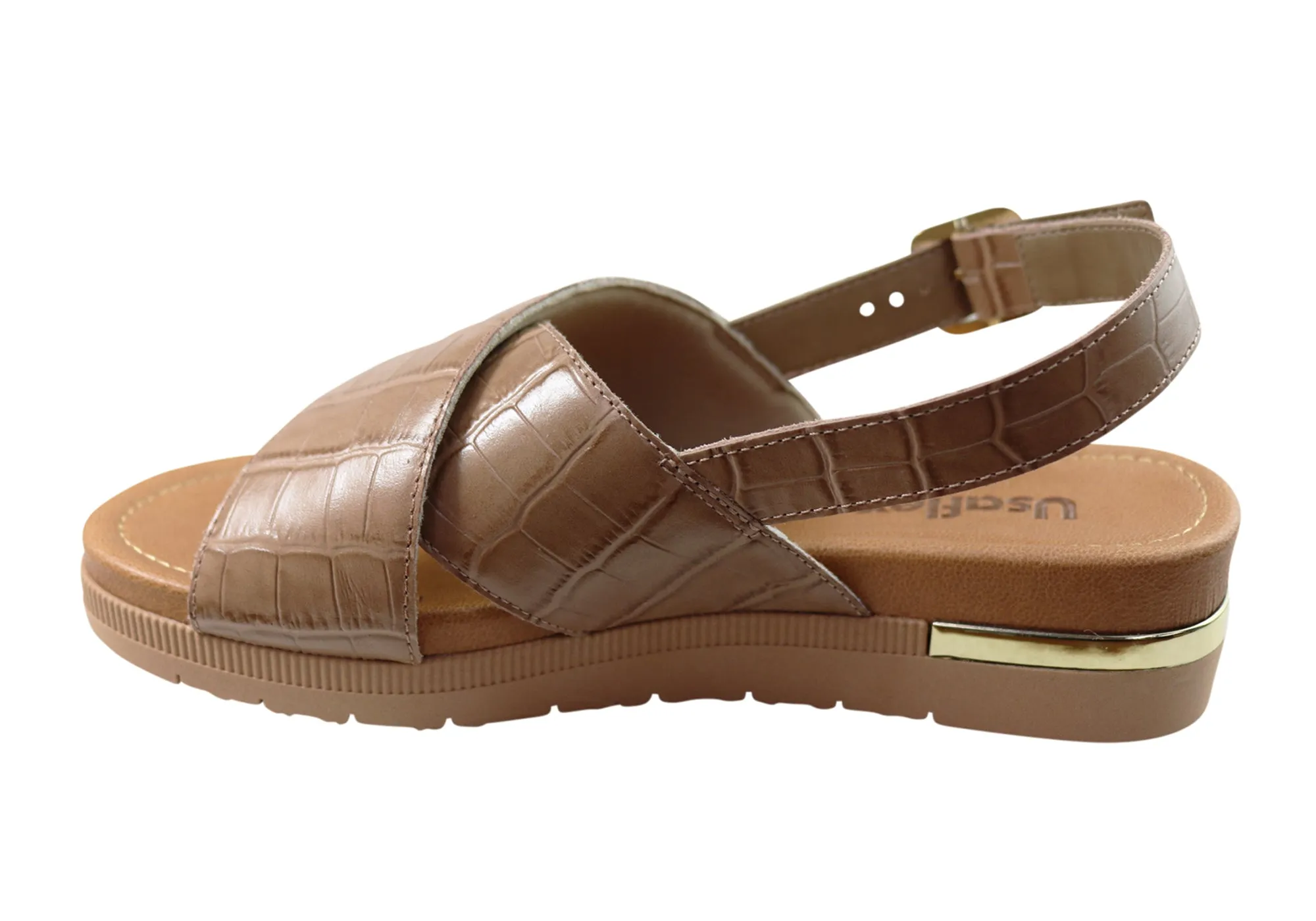 Usaflex Breeza Womens Comfortable Leather Sandals Made In Brazil