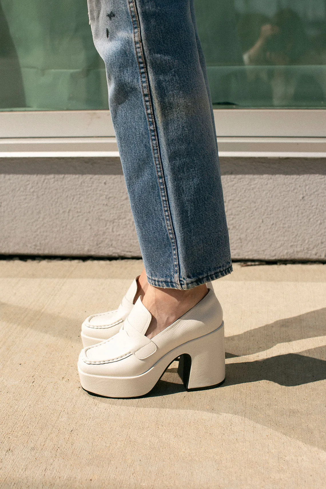 White Lindo Platform Loafer