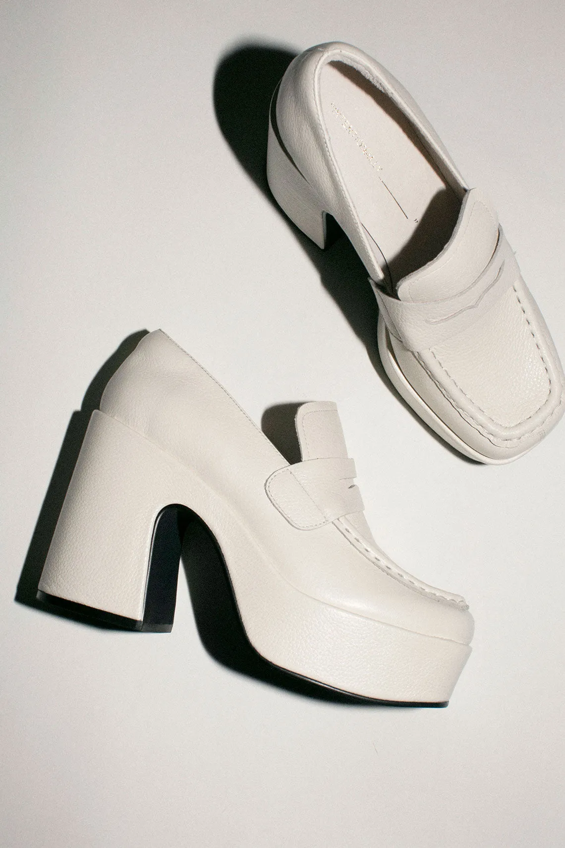 White Lindo Platform Loafer