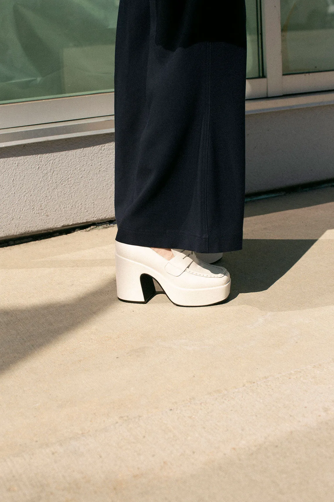 White Lindo Platform Loafer