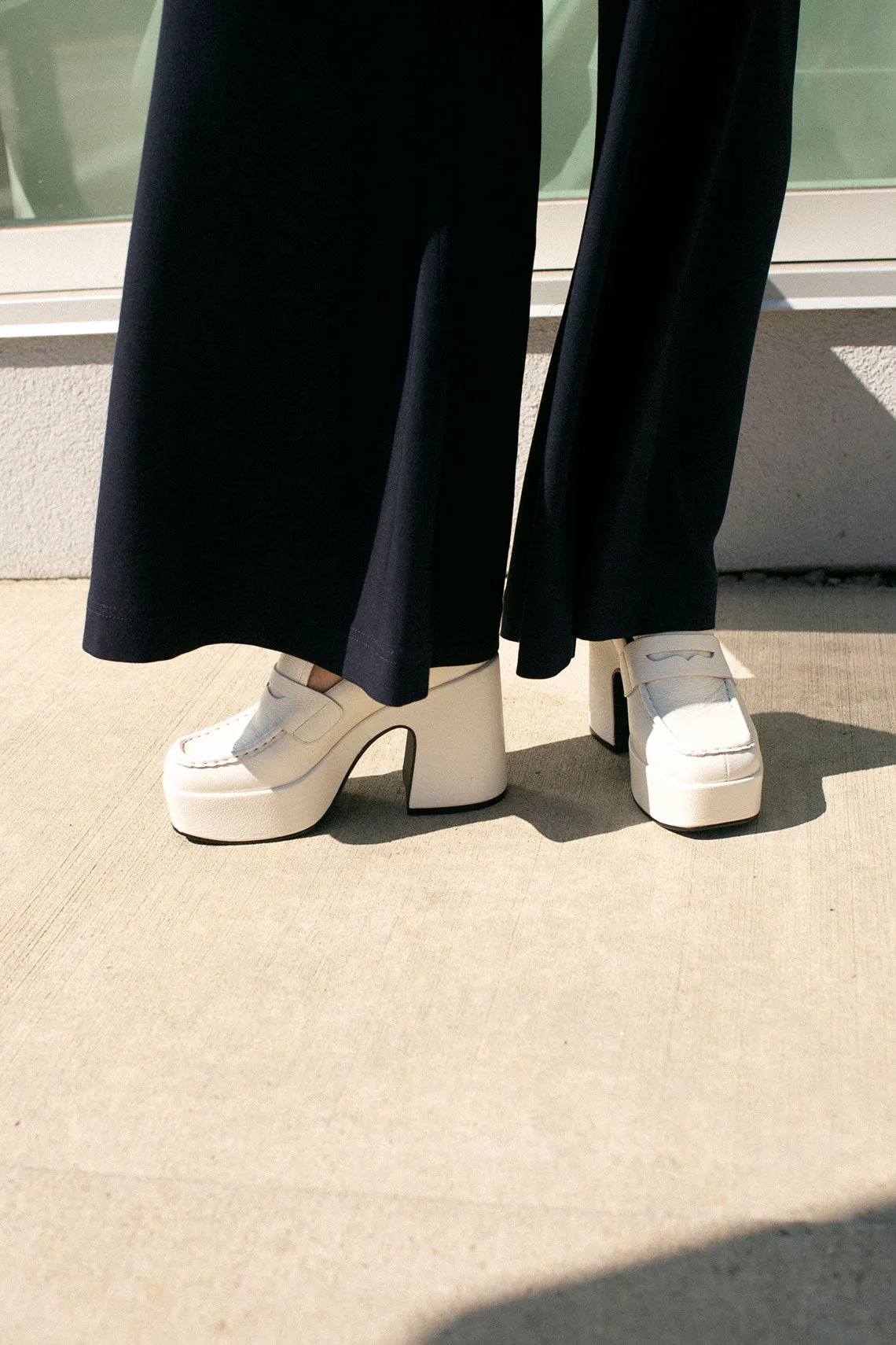 White Lindo Platform Loafer