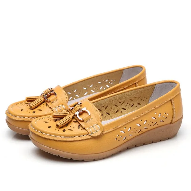 Women Flat 2019 Summer Women Genuine Leather Shoes