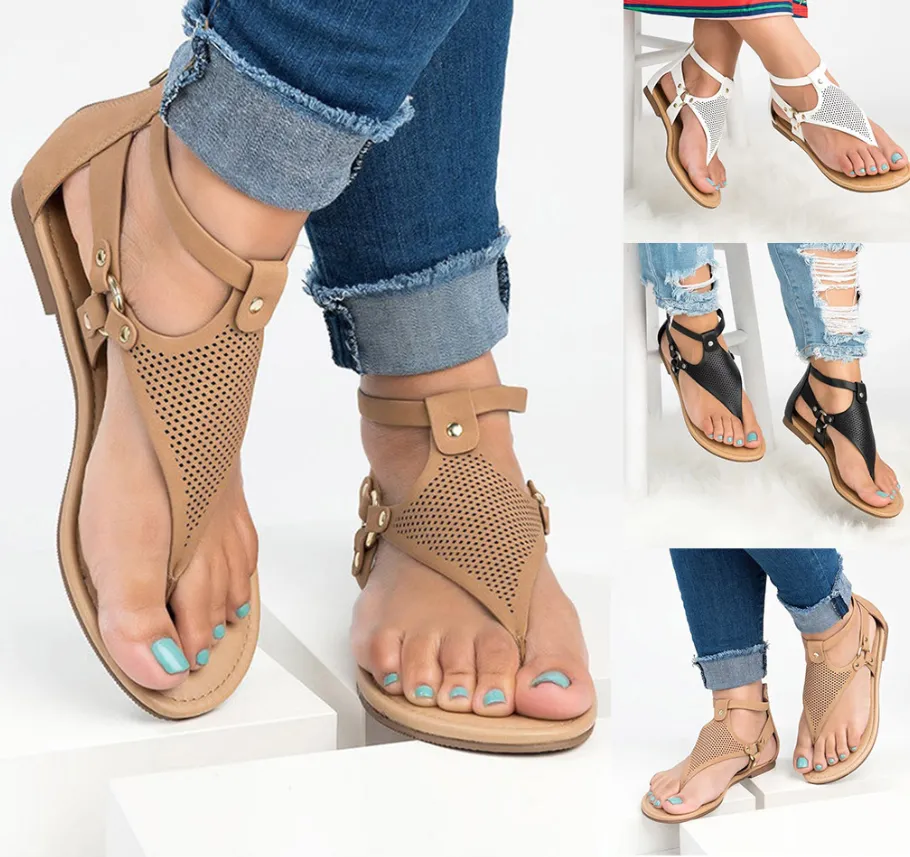 Zipper-Back Sandals